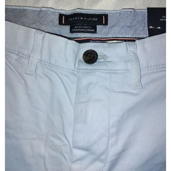 NWT Tommy Hilfiger THFlex Tommy Straight Chino Size 30x34 Breezy Blue 78JA567 - Picture 13 of 14
